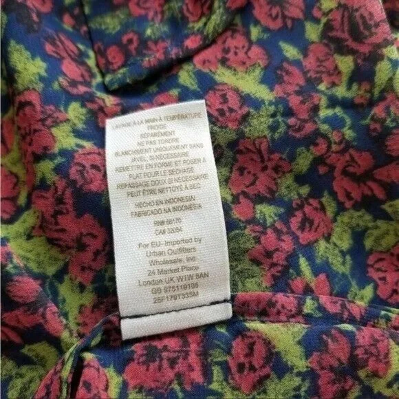 Free People Floral Sheer Easy Rider Button Down Blouse Size Medium NWT - Picture 8 of 10